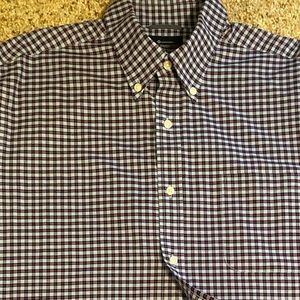 Men's Members Mark L long sleeve dress/ casual shirt.Blue/Red plaid Cotton blend